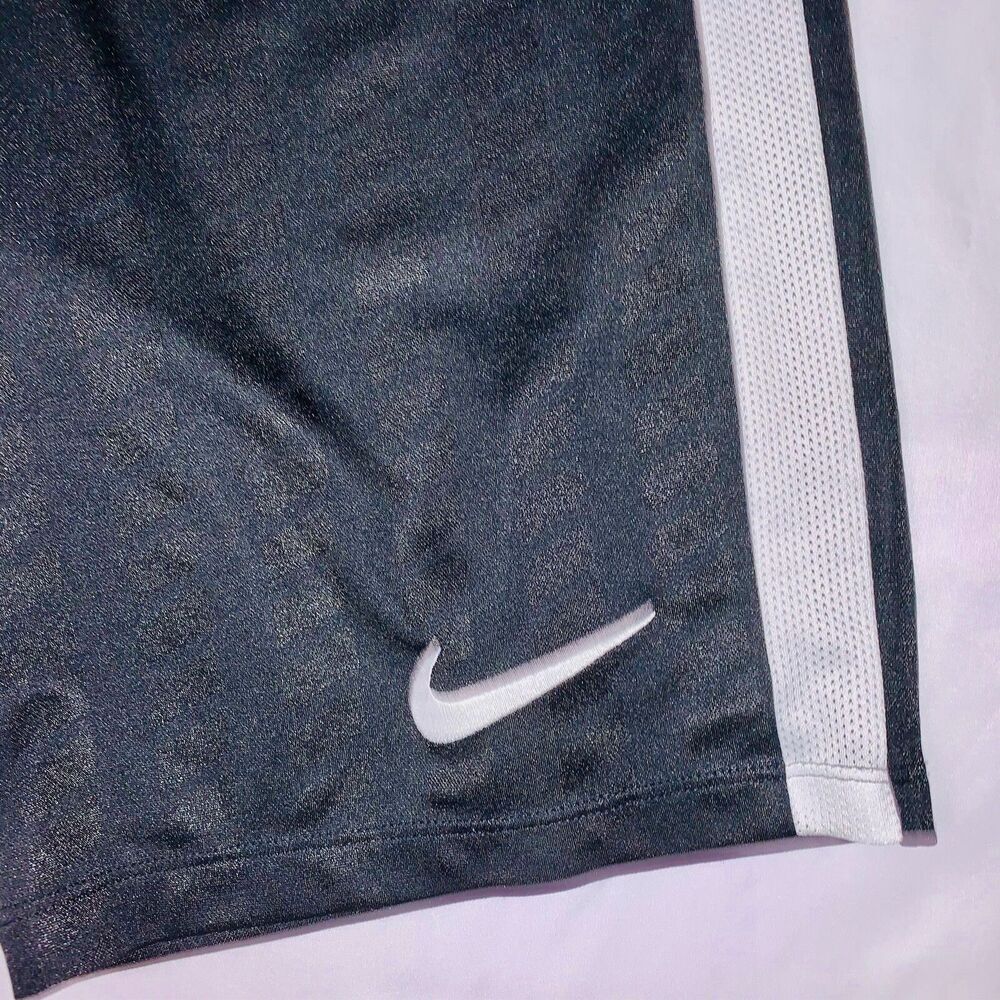 Nike 90s Vintage Satin Nylon Glanz Soccer Shorts Black White Small - Picture 4 of 10